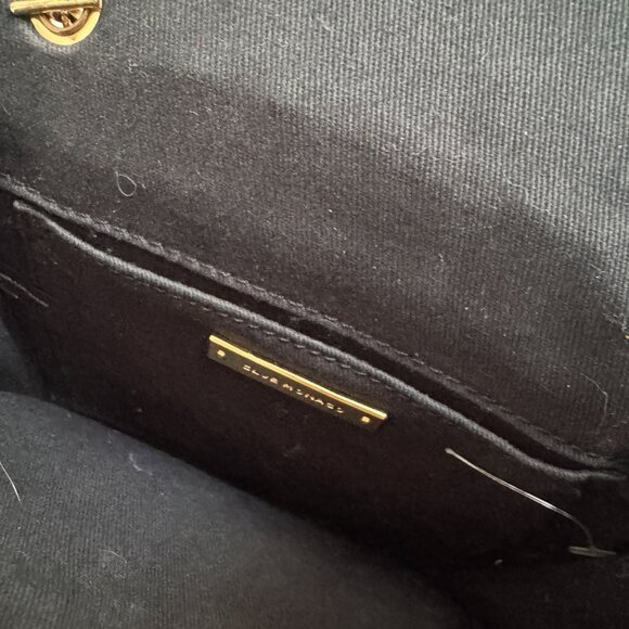 Club Monaco Black Snakeskin Small Envelope Crossbody w Gold chain - Picture 5 of 6